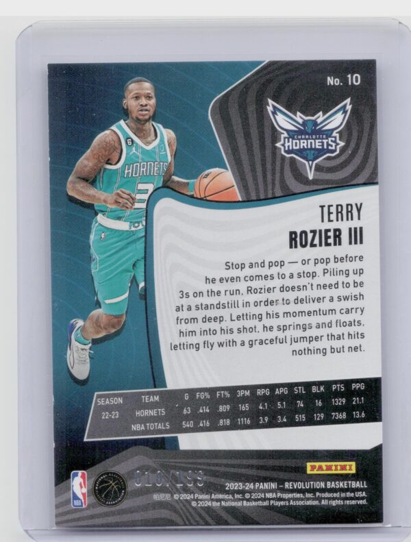 2023-24 Panini Revolution Terry Rozier III Red Swirl /199 #10 Hornets - Image 3