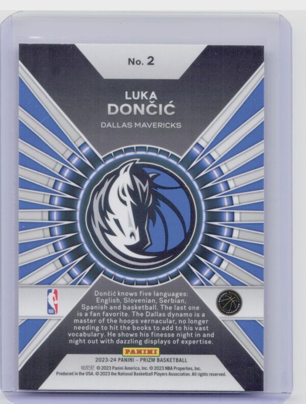 2023-24 Prizm Luka Doncic #2 Mavericks Dominance - Image 3