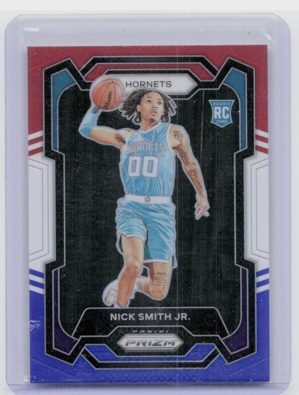 2023-24 Prizm Nick Smith Jr. Prizms Red White and Blue #135 Hornets