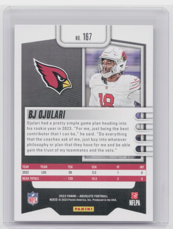 2023 Absolute BJ Ojulari Rookie #167 Cardinals - Image 3