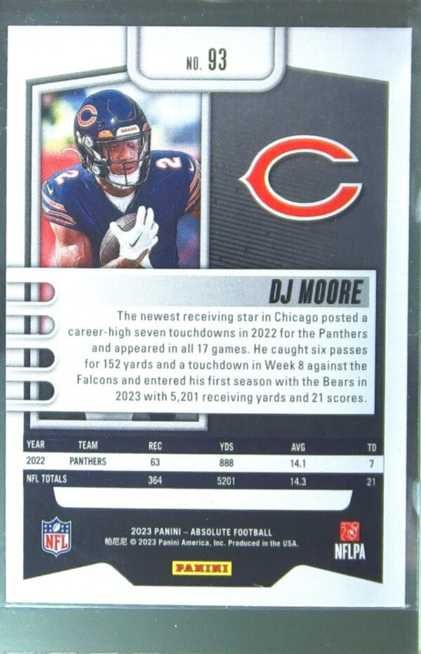 2023 Absolute DJ Moore Blue #93 Bears - Image 3