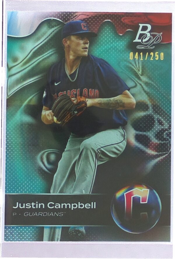2023 Bowman Platinum Justin Campbell /250 #TOP-31 Top Prospects Aqua Ice Foil