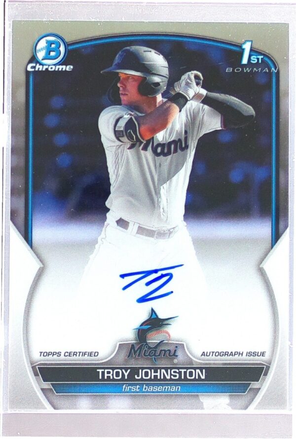 2023 Bowman Troy Johnston Auto #CPA-TJN Marlins Chrome Prospect Autographs