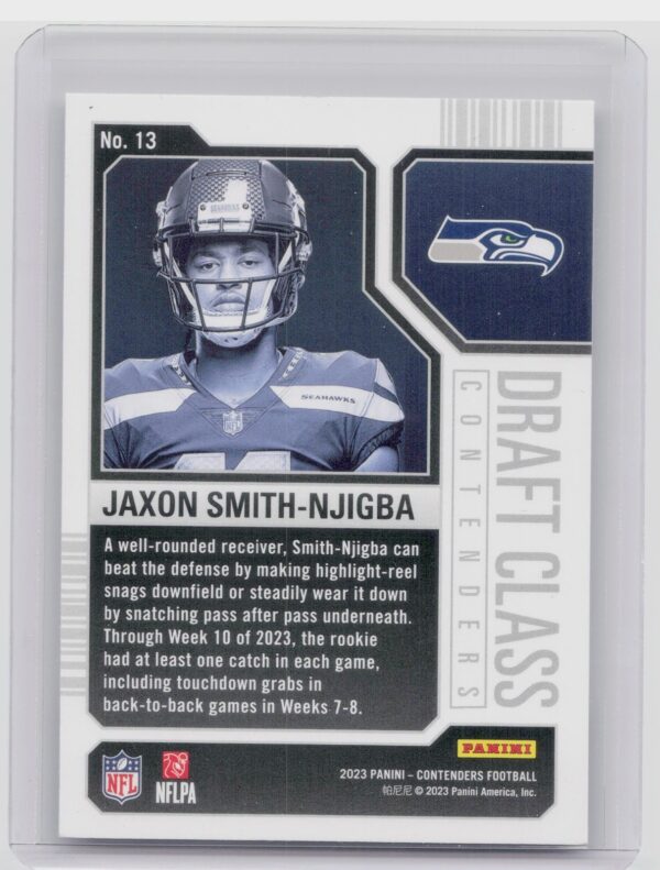 2023 Contenders Jaxon Smith-Njigba RC #13 Seahawks Draft Class Contenders - Image 3