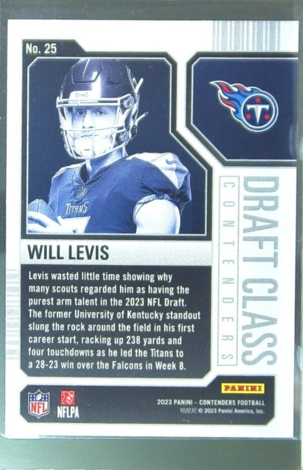 2023 Contenders Will Levis RC #25 Titans Draft Class Contenders - Image 3