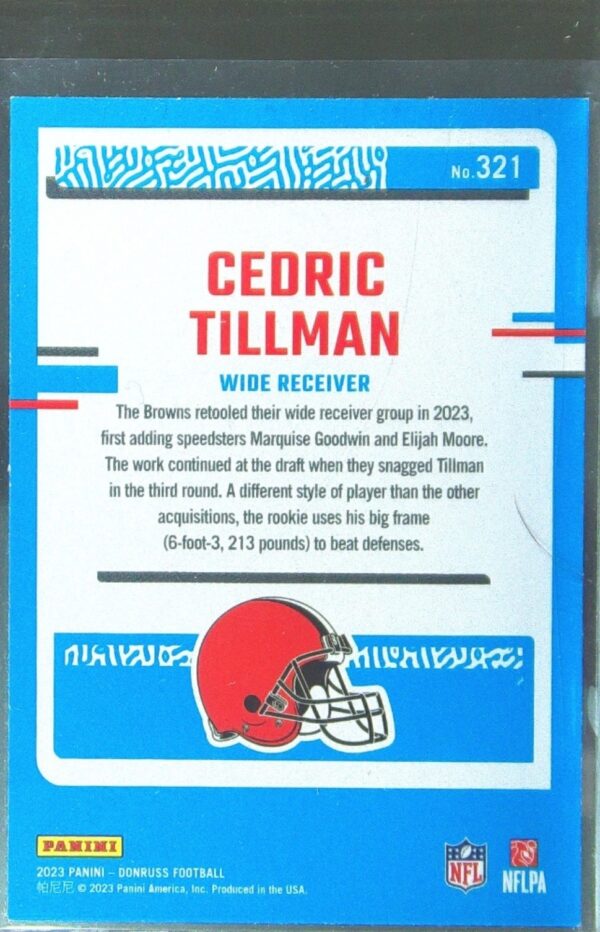 2023 Donruss Cedric Tillman RC #321 Browns - Image 3