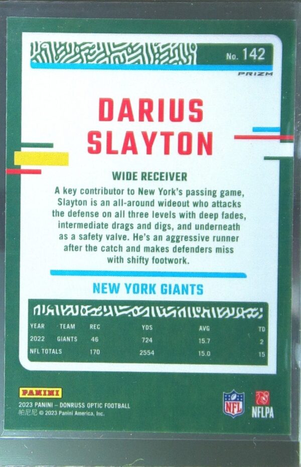 2023 Donruss Optic Darius Slayton Holo #142 Giants - Image 3
