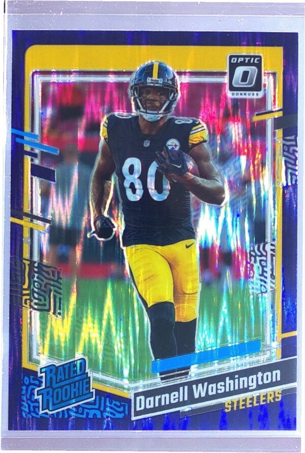 2023 Donruss Optic Darnell Washington Purple Shock RC #286 Steelers