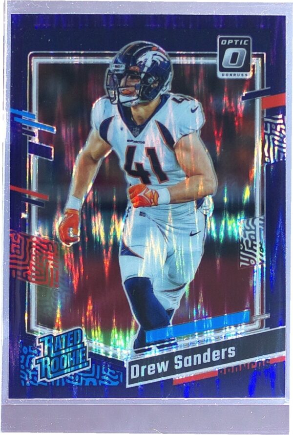2023 Donruss Optic Drew Sanders Purple Shock RC #230 Broncos