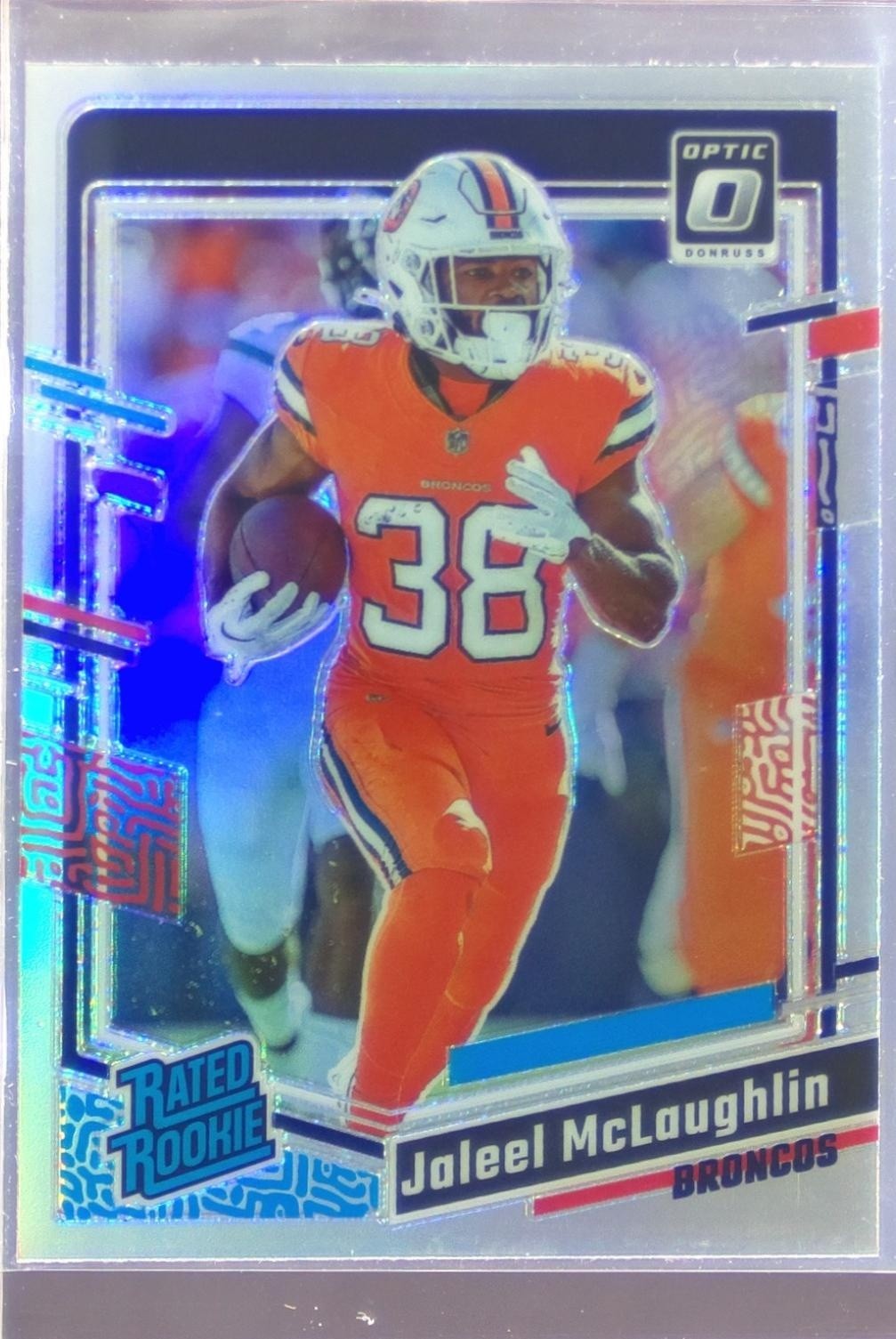 2023 Donruss Optic Jaleel McLaughlin Holo RC #232 Broncos