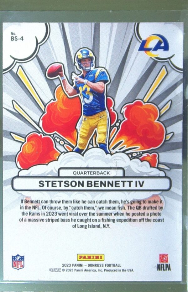 2023 Donruss Stetson Bennett IV RC #BS-4 Rams Bomb Squad - Image 3