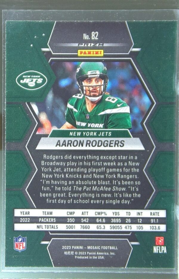 2023 Mosaic Aaron Rodgers Mosaic #82 Jets - Image 3