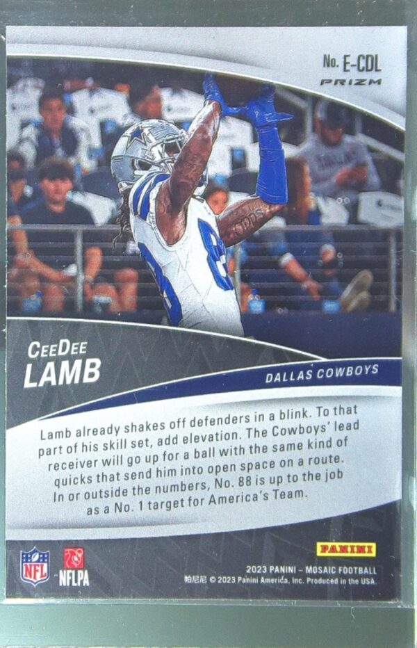 2023 Mosaic CeeDee Lamb #E-CDL Cowboys Elevate Mosaic Green - Image 3