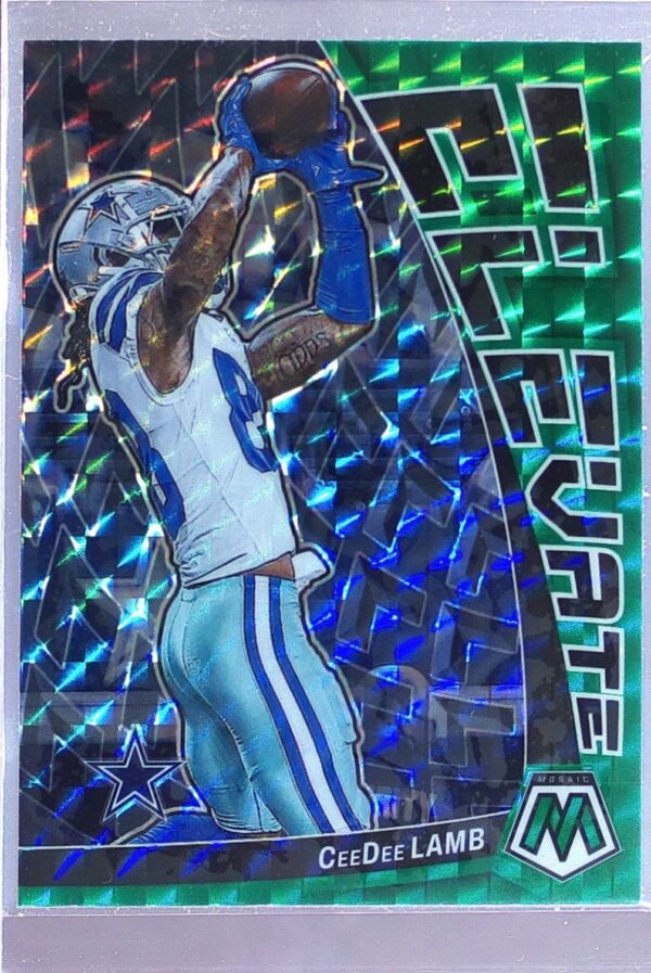2023 Mosaic CeeDee Lamb #E-CDL Cowboys Elevate Mosaic Green