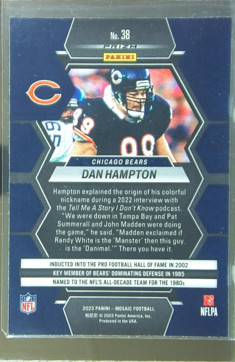 2023 Mosaic Dan Hampton Green Mosaic #38 Bears - Image 3