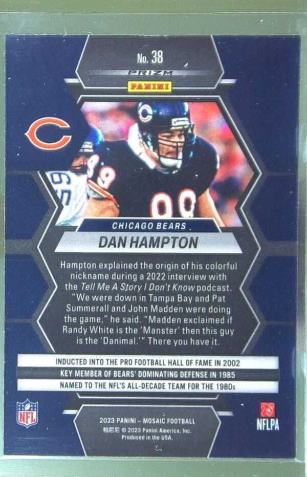 2023 Mosaic Dan Hampton Silver #38 Bears - Image 3