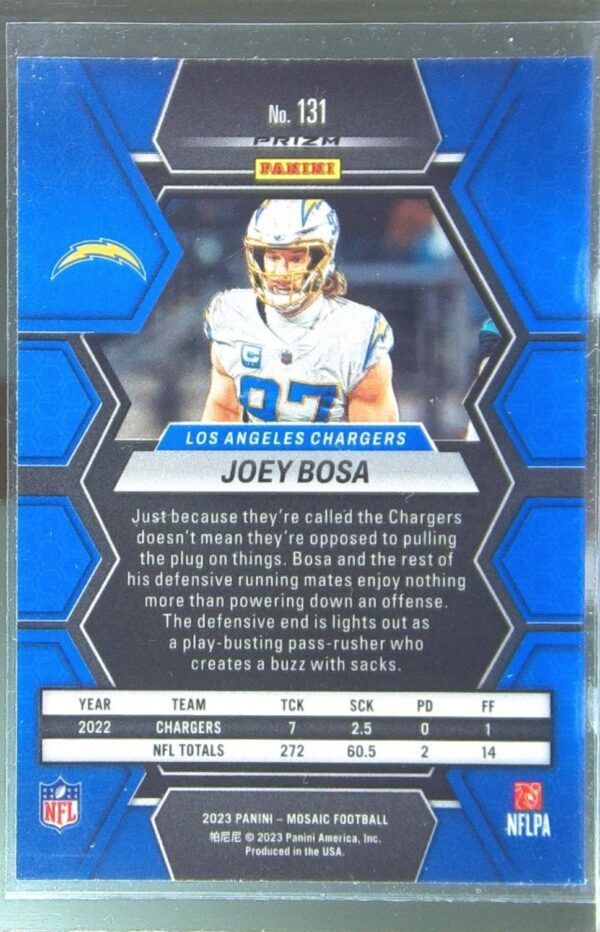 2023 Mosaic Joey Bosa Green Mosaic #131 Chargers - Image 3