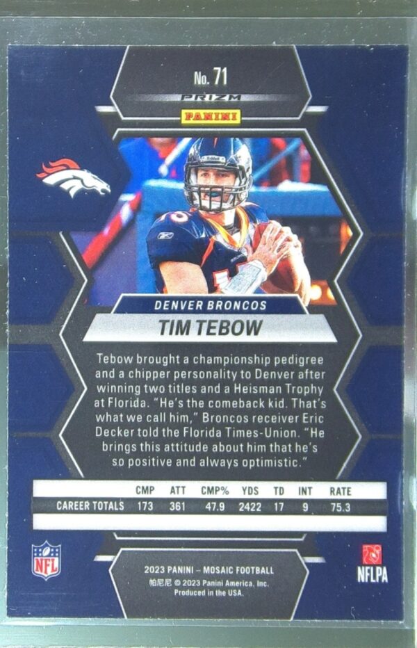 2023 Mosaic Tim Tebow Mosaic #71 Broncos - Image 3