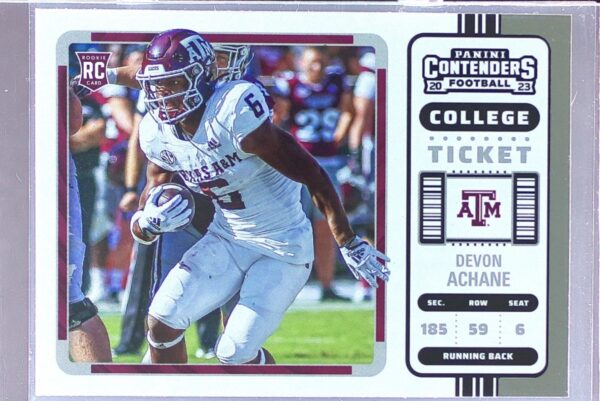 2023 Panini Chronicles Draft Picks Devon Achane RC #11 Aggies Contenders College