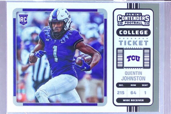 2023 Panini Chronicles Draft Picks Quentin Johnston #12 Frogs Contenders College