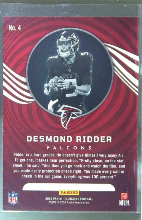 2023 Panini Illusions Desmond Ridder Dots Trophy Collection #4 Falcons - Image 3
