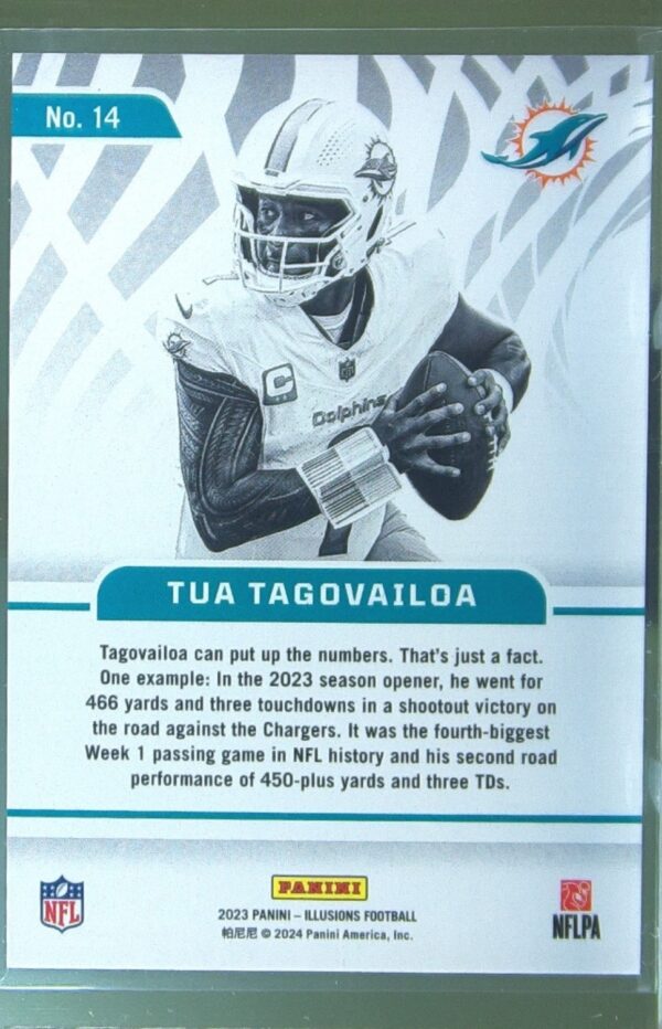 2023 Panini Illusions Tua Tagovailoa #14 Dolphins Amazing - Image 3