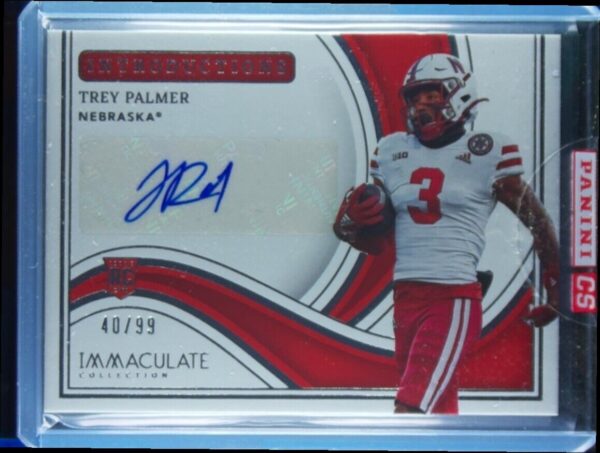 2023 Panini Immaculate Collection Collegiate Trey Palmer AU SN99 #II-TP Cornhusk