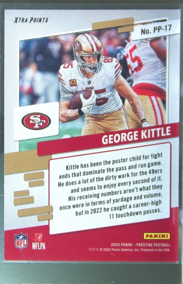 2023 Panini Prestige George Kittle #PP-17 49ers Prestigious Pros - Image 3
