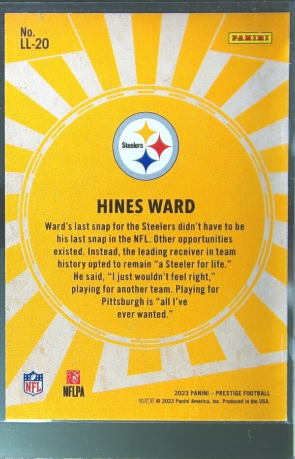 2023 Panini Prestige Hines Ward #LL-20 Steelers Living Legends - Image 3