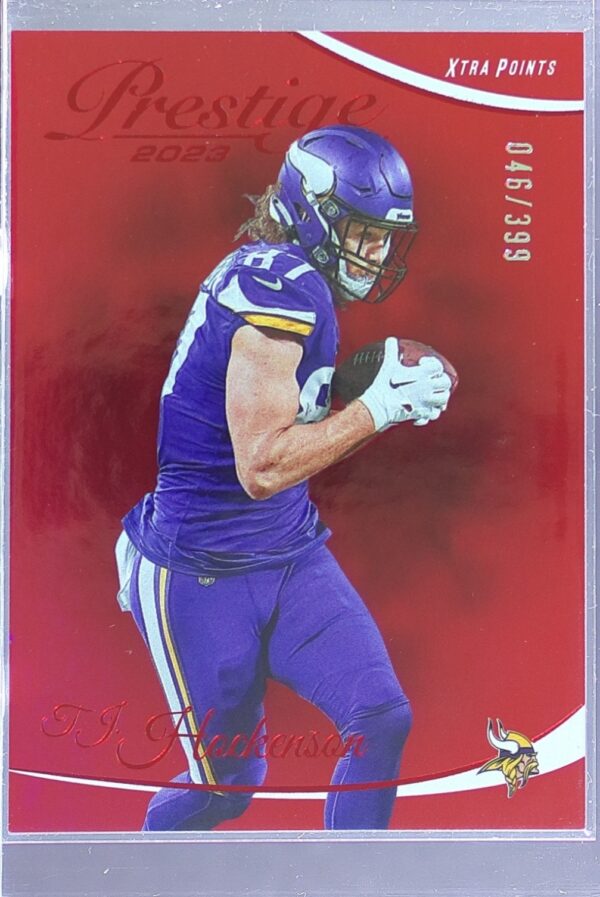 2023 Panini Prestige T.J. Hockenson Xtra Points Premium Red /399 #195 Vikings