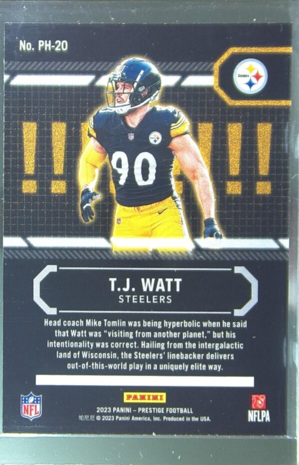 2023 Panini Prestige T.J. Watt #PH-20 Steelers Power House Xtra Points Platinum - Image 3