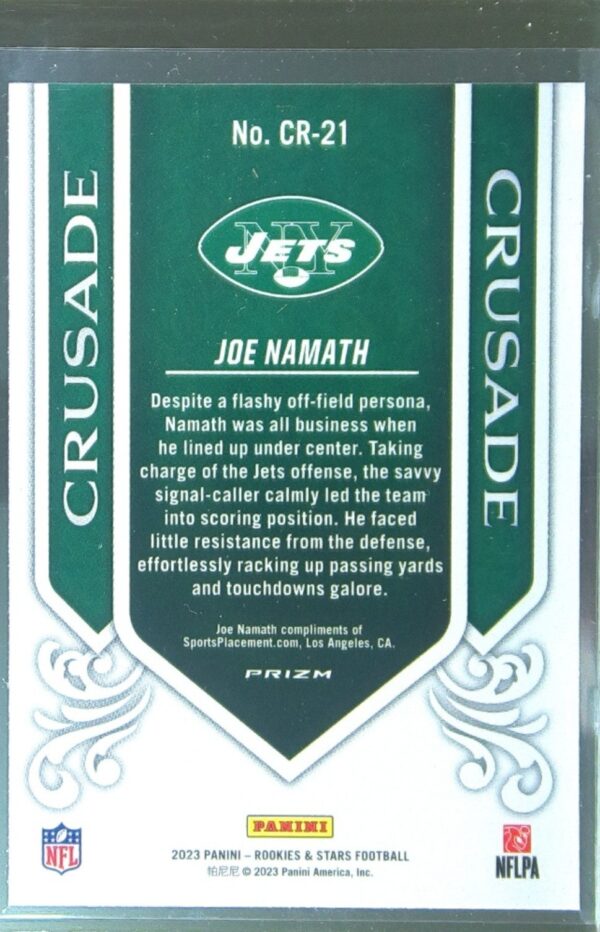 2023 Panini Rookies & Stars Joe Namath #CR-21 Jets Crusade Red Plaid - Image 3