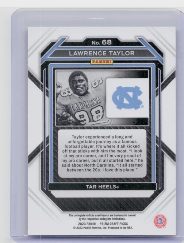 2023 Panini Select Draft Picks Lawrence Taylor #81 Heels - Image 3