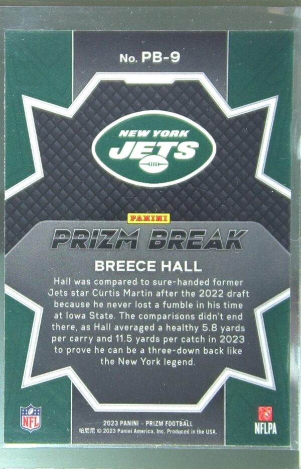 2023 Prizm Breece Hall #PB-9 Jets Prizm Break - Image 3