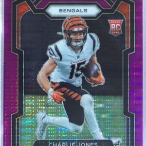 2023 Prizm Charlie Jones Purple Pulsar RC #317 Bengals