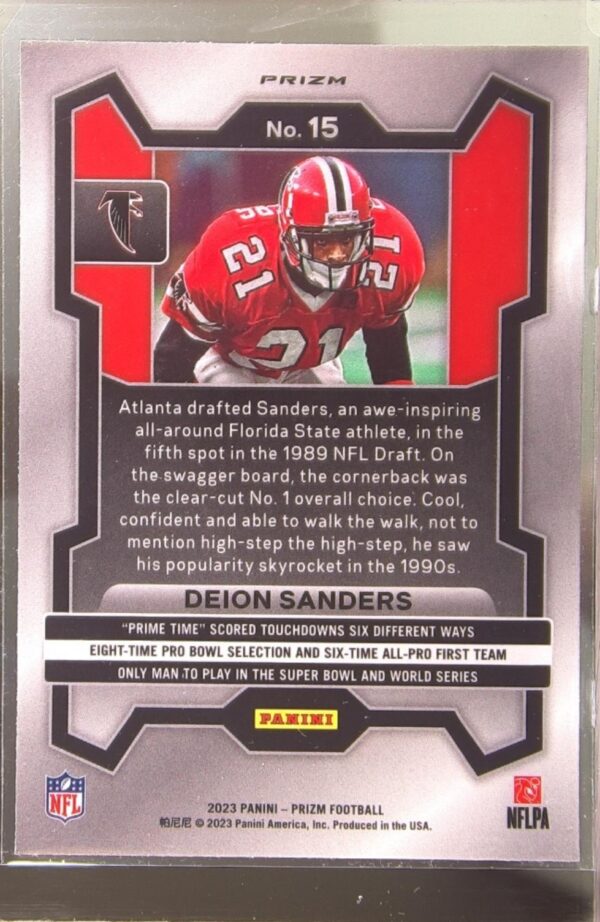 2023 Prizm Deion Sanders Orange Ice #15 Falcons - Image 3