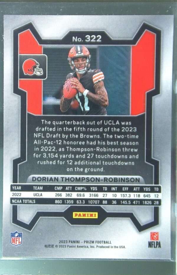 2023 Prizm Dorian Thompson-Robinson RC #322 Browns - Image 3