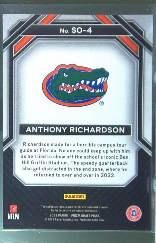 2023 Prizm Draft Picks Anthony Richardson RC #SO-4 Gators Student Orientation - Image 3