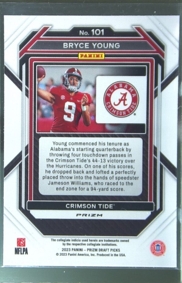 2023 Prizm Draft Picks Bryce Young Prizms Silver RC #101 Tide - Image 3
