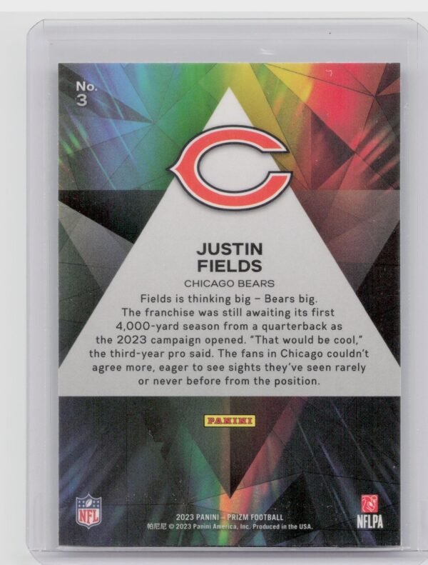 2023 Prizm Justin Fields Prizmatic Prizms Silver #3 Bears - Image 3