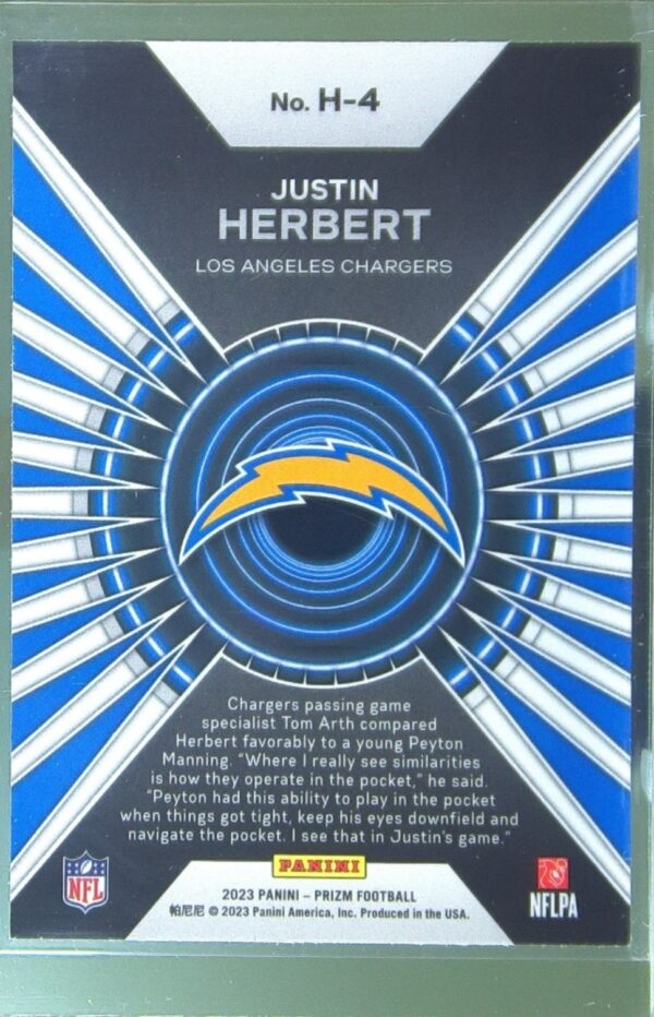 2023 Prizm Justin Herbert #H-4 Chargers Hype - Image 3
