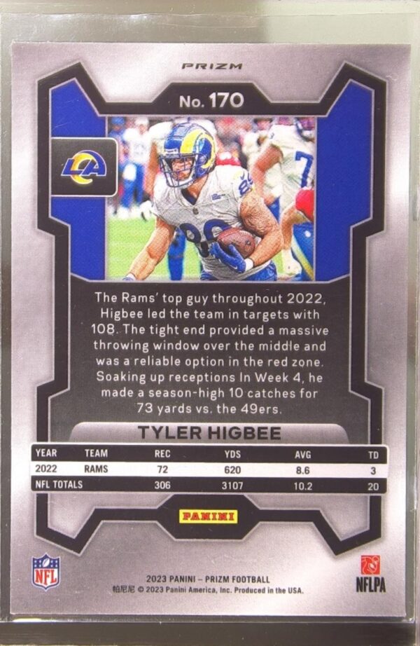 2023 Prizm Tyler Higbee Silver #170 Rams - Image 3