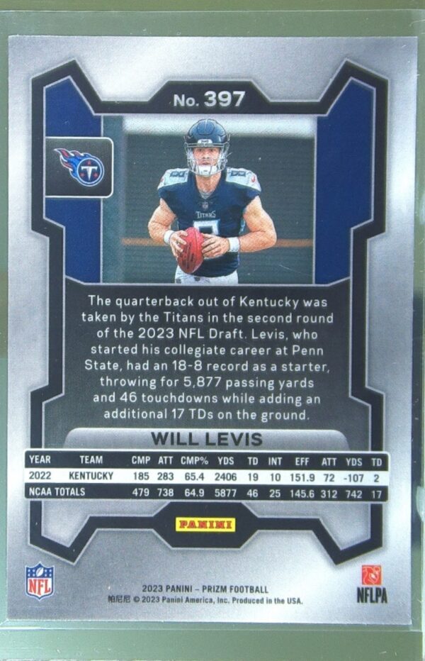 2023 Prizm Will Levis RC #397 Titans - Image 3