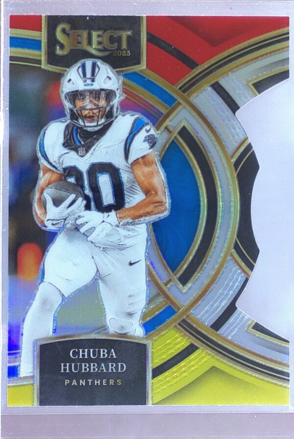 2023 Select Chuba Hubbard Red and Yellow Prizms Die Cuts #191 Panthers