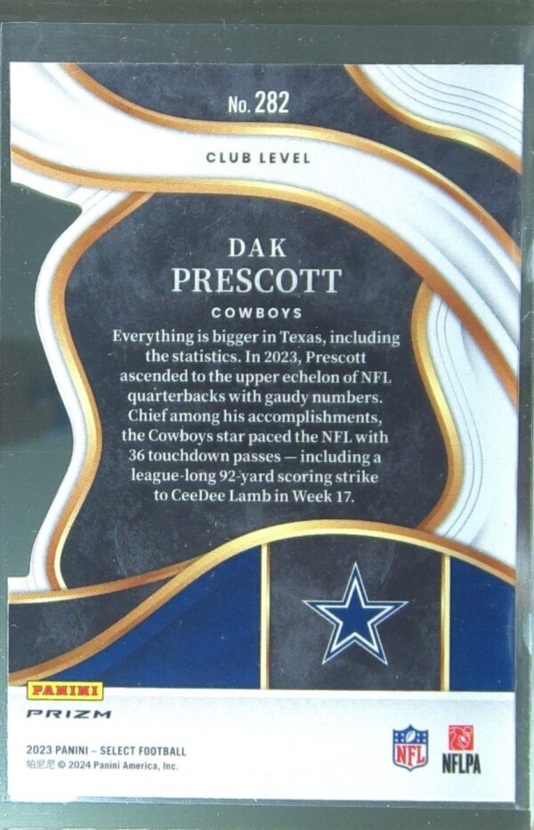 2023 Select Dak Prescott Silver Prizms Die Cuts #282 Cowboys - Image 3