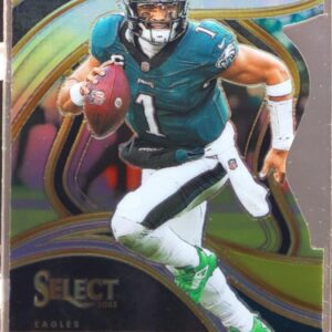 2023 Select Jalen Hurts Red and Yellow Prizms Die Cuts #264 Eagles