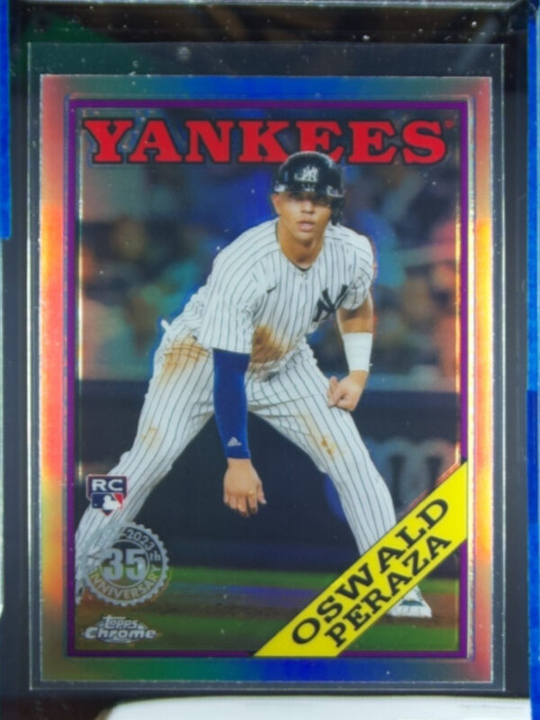 2023 Topps Chrome Oswald Peraza #88BC-16 Yankees 1988 Topps Baseball