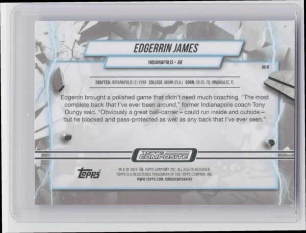 2023 Topps Composite Edgerrin James #RG-8 Colts Resurgence Grounded - Image 3