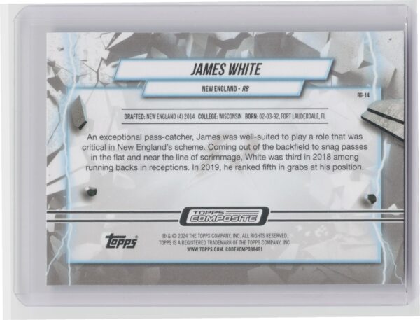 2023 Topps Composite James White #RG-14 Patriots Resurgence Grounded - Image 3