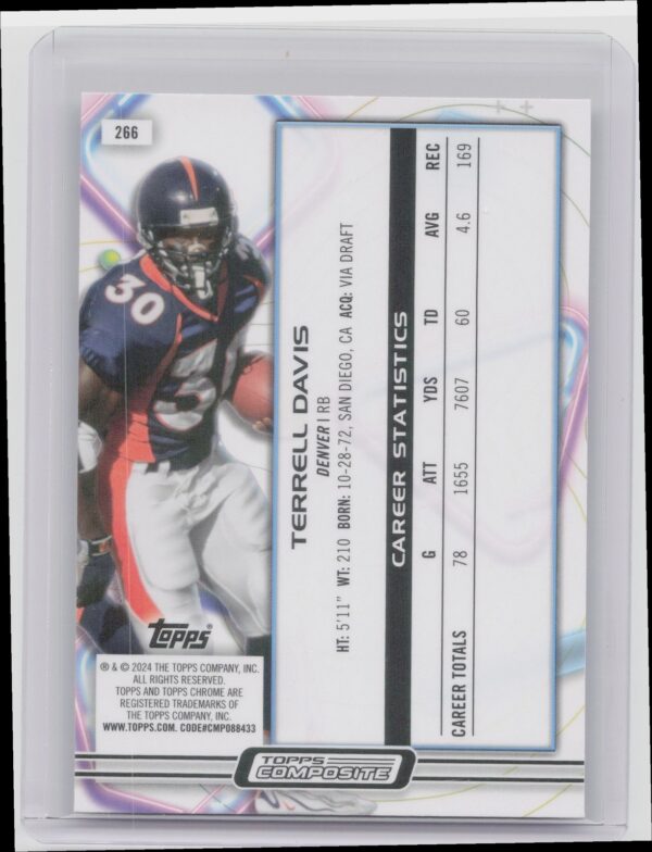 2023 Topps Composite Terrell Davis #266 Broncos - Image 3